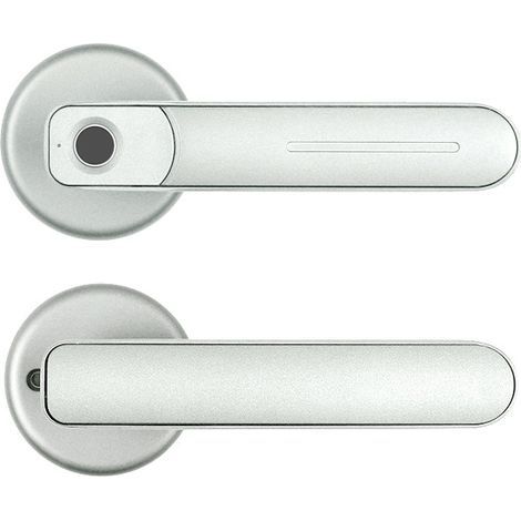 Serrure de porte électronique à empreinte digitale, poignée de porte - Serrure à empreinte digitale et smartphone (Argent) (1/5)