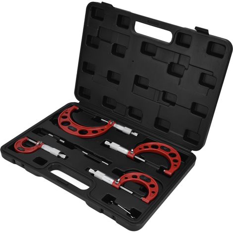 Micromètre extérieur 4 pièces 0-4 pouces, précision 0,0001in, outil de mesure de diamètre pour mécanicien (1/5)