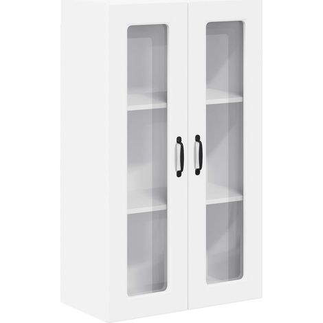 Maison Exclusive - Mobile in vetro da parete PORTO Bianco 60 x 31 x 100 cm (1/5)