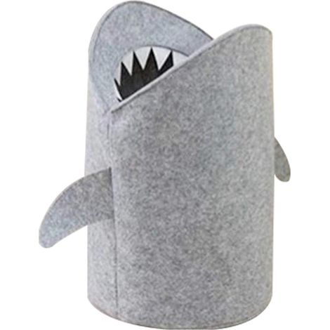 Cesta de almacenamiento plegable de fieltro, 33 x 53 cm, gris, para ropa sucia, juguetes o ropa infantil.