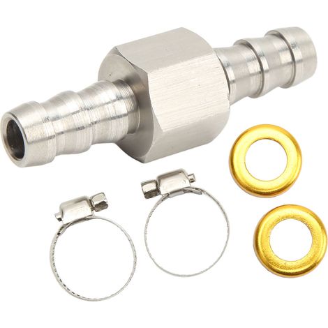 Adaptateur de raccord en T pour conduite de carburant, en acier inoxydable 304, avec collier de serrage pour conduites de boîte de vitesses, de liquide de refroidissement et de carburateur, 3/8 po (1/5)