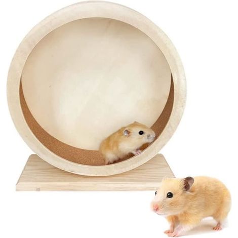 Roue de hamster - Jouet pour Petits Animaux - Roue d'exercice Silencieuse en Bois - 15,5 cm - 17,8 cm (1/4)
