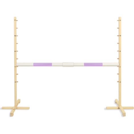 Obstáculo de salto para caballito de juguete de 160 cm, altura 120 cm, viga de color morado claro. (1/5)