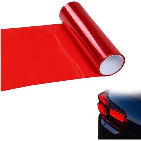 Pellicola colorata per fari, pellicola trasparente per fari, vinile autoadesivo per finestrini, fanali posteriori e fendinebbia (rosso, 30 x 120 cm) (1/4)