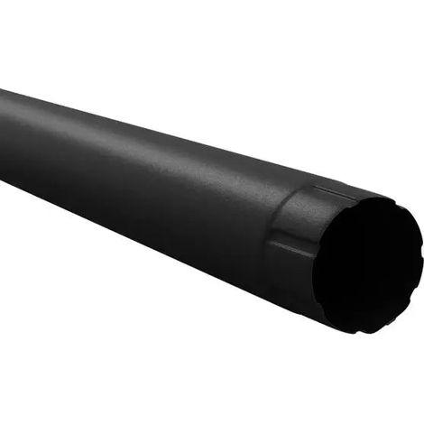 Tuyau de descente acier Ø90 mm – Longueur 1,7 m – Noir brillant RAL 9005