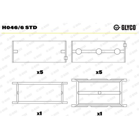 Coussinet de paliers de vilebrequin GLYCO H046/6 STD RENAULT 271 618 9135841