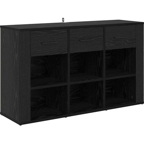 Buffet,Meuble de Rangement,Bahut Chêne noir 100 x 30 x 59,5 cm Bois d'ingénierie CFW281438 (1/5)