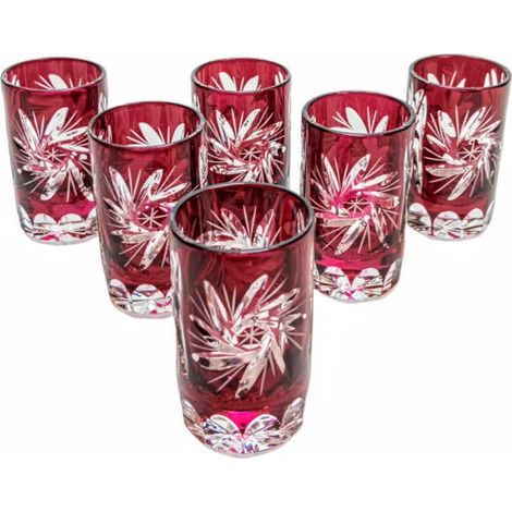 Copas de vodka de cristal rubí de 30 ml Molinillo de aceitunas (1/5)
