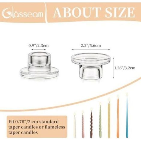 Bougeoir Verre - Forme Conique - Base Stable 2,3 Cm - Pour Bougies Coniques - Lot De 1 (1/5)