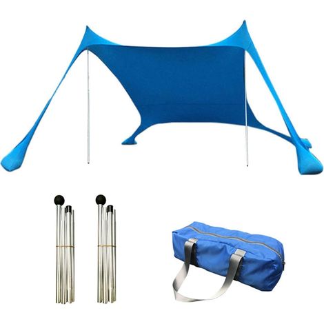 Auvent De Plage  Tente De Plage avec Auvent 210×150×170cm  Tente De Plage Anti Uv  avec 2 Tiges De Support, Il Peut Accueillir De 1 À 3 Personnes, pour Plage Pique-Nique Camping (1/5)