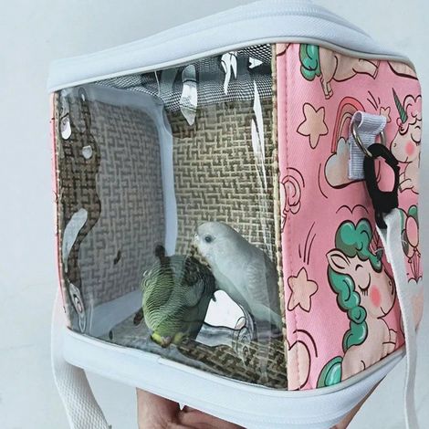 Sac de transport pour oiseau - sac bandoulière - sac de voyage - cage pour perroquet idéale pour les voyages et la randonnée - rose