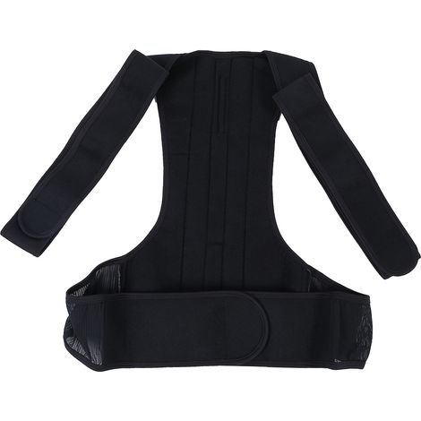 Correcteur de posture dorsal réglable unisexe, ceinture anti-voûte pour dos et colonne, soutien lombaire, taille 2XL, noir, maintien orthopédique (1/5)