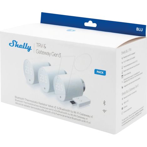 Shelly Shelly BLU TRV weiße vernetzte Thermostatkopf (1/2)