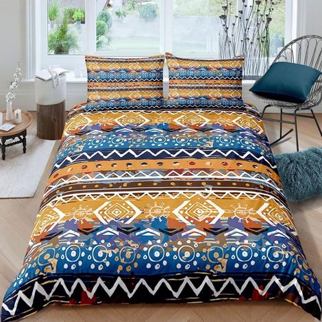 Kinder Bettwäsche 135x200 cm Boho Chic 2-teilig Mikrofaser Geometrisch