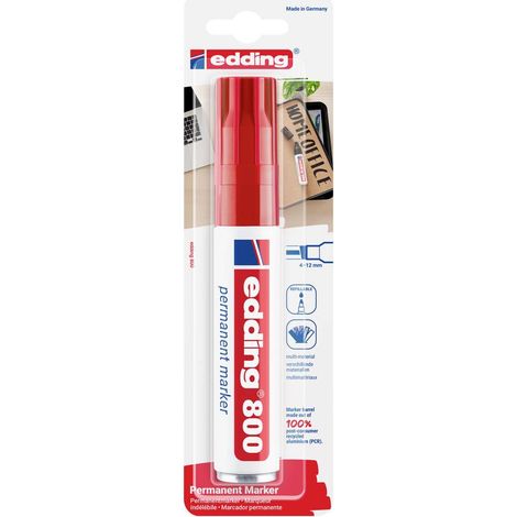 Edding Marcatore indelebile 4-800-1-1002 Rosso resistente all'acqua: Sì (1/5)