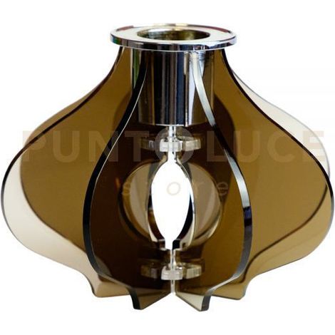 CANDELABRO PICCOLO IRIDE MARRONE IN CRISTALLO ACRILICO