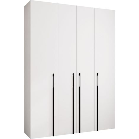 Armoire Hartford 570, Blanc, 246x180x42cm, Portes d'armoire: Avec des charnières, Nombre d'étagères: 12 (1/5)