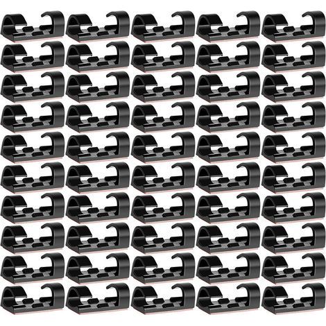 Lot De 60 SerreCâbles, Support De Câble Avec Base Sécurisée Par Adhésif, Jeu De SerreCâbles Pour Bureau, Câble D'Alimentation, Câble De Charge Usb, Chargeurs Et Câbles Audio, 30 Jeux De (1/5)
