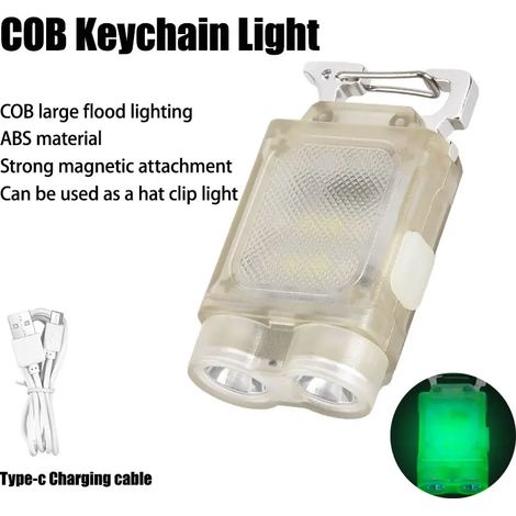 Lampe torche fluorescente, 6 modes, lampe de chapeau magnétique, lampe de poche portable à double source lumineuse pour le camping et la randonnée. (1/5)