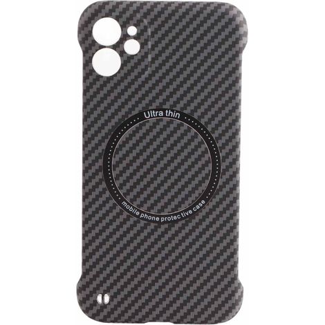 Coque téléphone sans cadre magnétique recharge sans fil ultra légère portable protection transparente noir pour iPhone 11 (1/5)