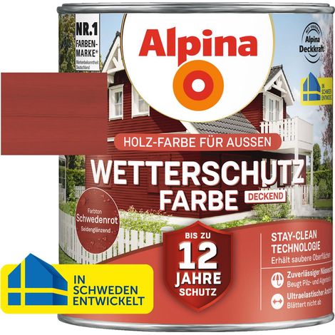 Alpina Wetterschutz-Farbe deckend schwedenrot 2,5L - 951207 (1/5)
