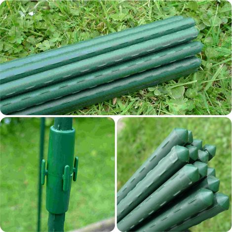 Garden Plant Stakes / Supports + Extension Connectors (Pack of 20 0.75m long x Ø11mm rods + 10 connectors)