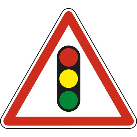 Panneau de signalisation danger - Annonce de feux tricolores - Triangulaire - Gamme Ecolign - Classe 1 - 500mm