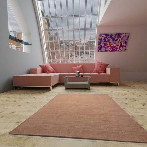 Kilim moderne Tapis Fabricio - Tapis en laine  - 160x90cm, Rectangular - 100% Laine vierge - Tissé main - Marron