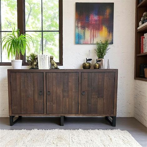 Buffet en bois recyclé 3 portes SAMOA (1/5)