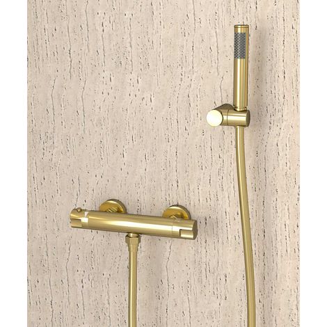 Wand-Thermostat-Brausemischer Golden - Corbeau