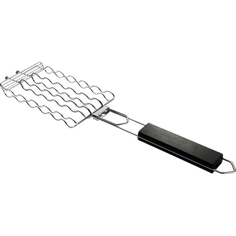 Panier à saucisses pour barbecue, support de grillade pour 6 hot-dogs, panier en maille métallique, outil de grillade portable-AquaForge (1/5)