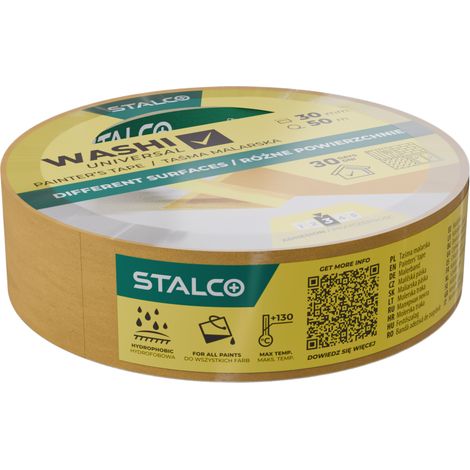 Cinta adhesiva Washi universal Stalco 30 mm x 50 m S042138226 (1/2)