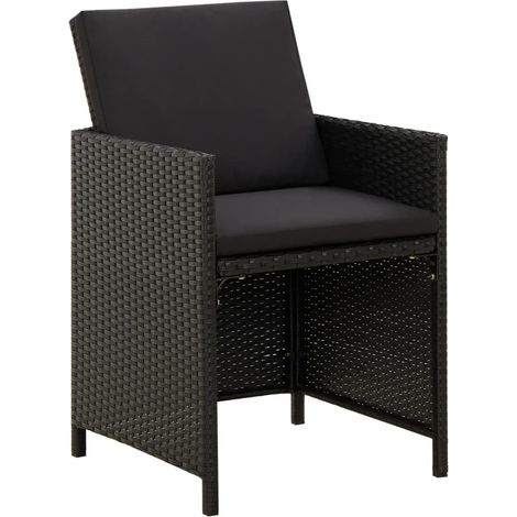 Maison Exclusive - Gartenstühle mit Kissen 2 Stk. Poly Rattan Sch