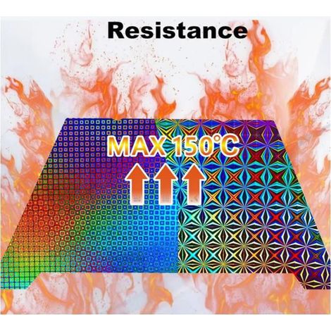 Pour K1 Max Build Plate Imprimante 3D Papier Chauffant K1 Max Build Plate Feuille de Texture Lisse 310 X 315 mm Glace et Feu (1/5)