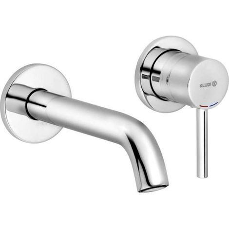 Kludi – Mitigeur de lavabo encastré 2 trous – Débit 6 l/min à 3 bar – Longueur du bec 180 mm – Mousseur PCA M24x1 – 382440576 (1/10)