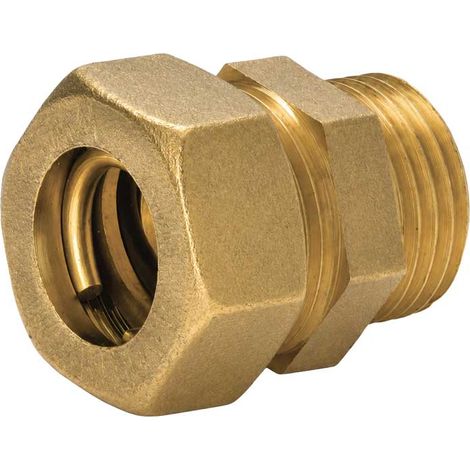 RACCORDO DIRITTO MASCHIO A COMPRESSIONE O-RING PER TUBO RAME APE Ø12 x 1/2