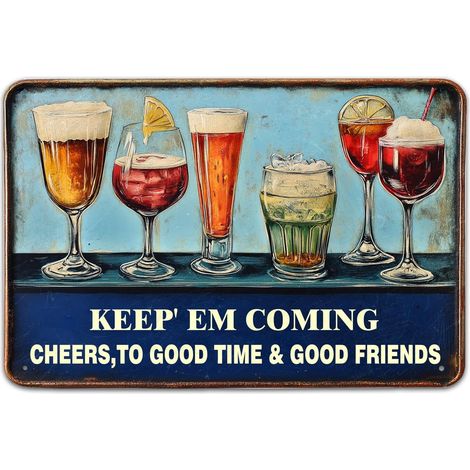Plaque Métallique de Décoration de Cuisine, Plaque Étaine Métallique de Bière Vintage, Décoration de Café à Domicile Plaque Rétro(20x30cm)30 x 20 cm (1/5)