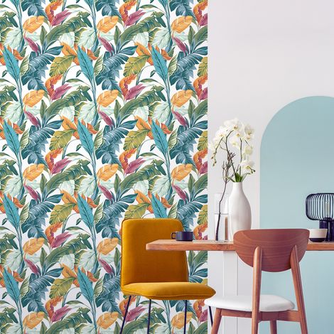 Papier peint intissé pré-encollé - TROPICAL FEUILLES DE PALMIER EXOTIQUES - 1 rouleau de 300x60cm (1/5)