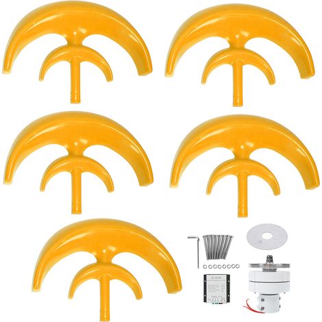 Éolienne extérieure 600W 5 pales Générateur AC 12V avec régulateur pour maison bateau kit énergie (1/5)