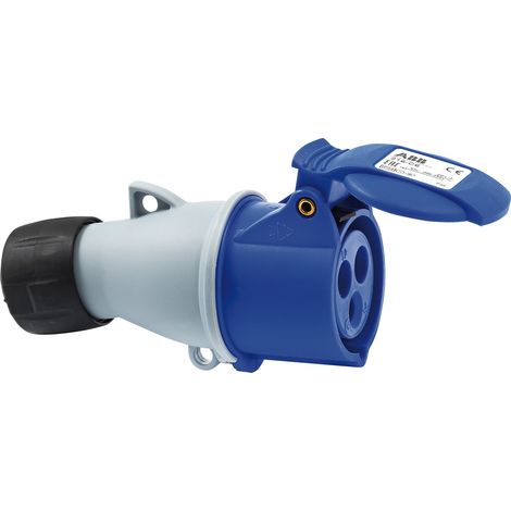 Enchufe eléctrico CEE P17 con válvula, para montar sin cable - IP44