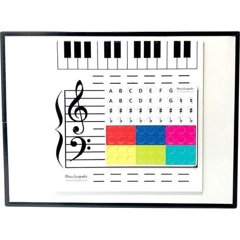 Tableau Magnétique Effaçable à Sec Notes Tableau de Lecture Petit Tableau Blanc Effaçable à Sec pour Classe de Musique Classe Professeur de Musique Piano (1/5)