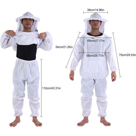 [JAMAIS UTILISÉ]Professioneller Imkeranzug mit Kapuze und Hose – Imkerausrüstung