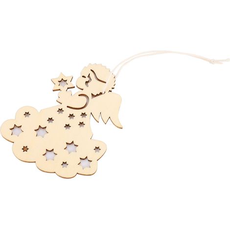20 pendentifs en bois à suspendre, motif ange creux, décorations de Noël à faire soi-même (20 anges creux) (1/5)