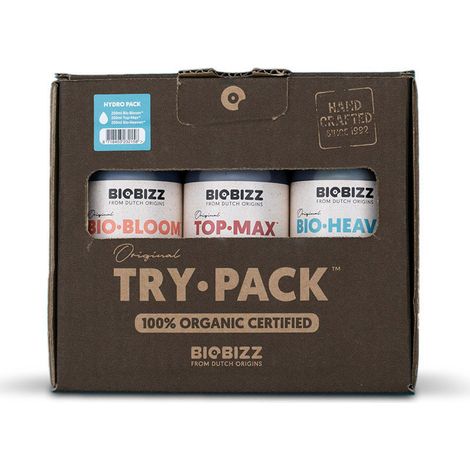 Pack d'engrais hydroponique 3 x 250ml – Bio.Bloom, Top.Max, Bio.Heaven – 100% organique – NPK 2-7-4, 1.2-0.03-0.02, 0.2-0.2-0.1 – Biobizz (1/3)