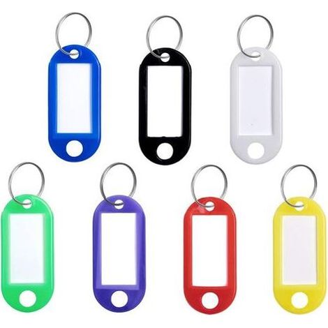 Schlüsselanhänger-Etiketten – 70 Stück – Strapazierfähiger Kunststoff – Transparentes Fenster mit Beschriftungspapier – Ideal für Koffer, Schlüssel, USB-Sticks und Haustiere (1/5)
