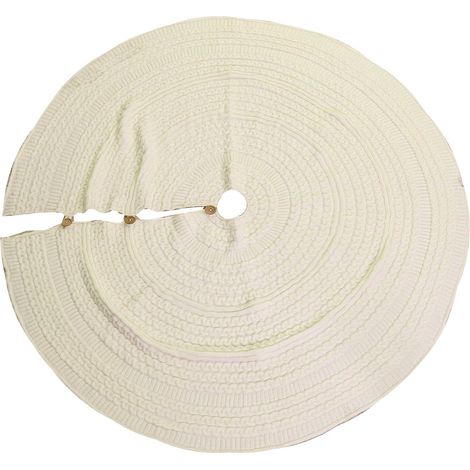 Copri base Albero di Natale in Tessuto maglia crema cm Ø112xh0,5