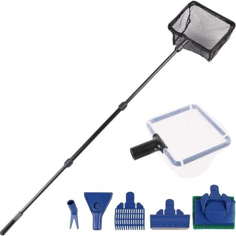 RHG Kit de Nettoyage 6 en 1 pour Aquarium, Outils en Acier Inoxydable pour Nettoyage de Réservoir de Poissons
