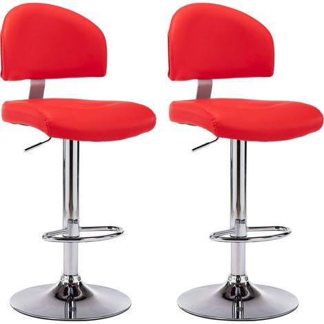 Maison Exclusive - Barhocker 2 Stk. Rot Kunstleder