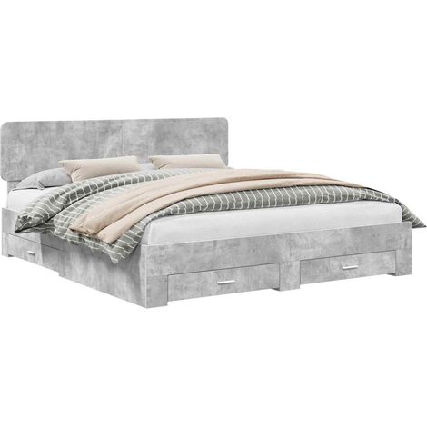 Maison Exclusive - Struttura del letto con cassetto Grigio cemento 180 x 200 cm (1/5)
