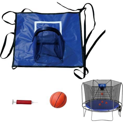 Panier de basket d'intérieur pour enfants, panier de trampoline pour basket-ball, portable, étanche, jeu de basket-ball pour les amateurs de basket-ball (1/5)